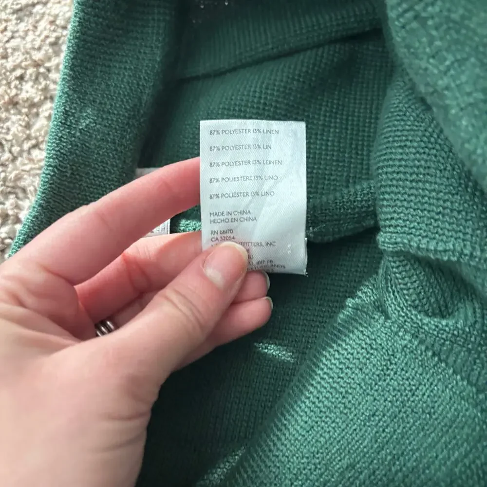 Free People Freya Emerald Spell Knit Linen Sweater Jogger Pant Size SP - Picture 15 of 15